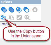 The copy icon at the top of the unions pane.